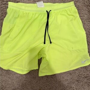 Nike Large Fluorescent Yellow Athletic Shorts